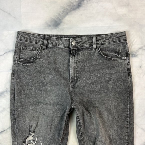 Wild Fable Highest Rise Mom Jeans Size 18 Women's Distressed Gray Straight Taper - Picture 4 of 7